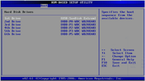 HP Microserver initial BIOS - Boot,disk drives - after BIOS flashing.PNG